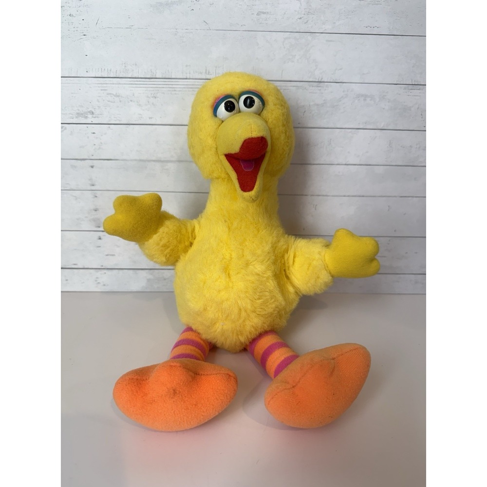 Vintage Sesame Street Big Bird Plush 1980s Yellow Stuffed Animal Toy 14"